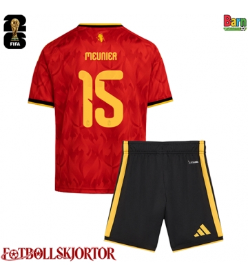 Belgien Thomas Meunier #15 Hemmakläder Barn VM 2026 Kortärmad (+ Korta byxor)